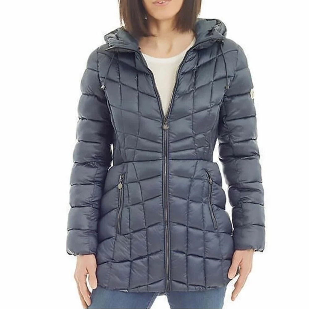 Bernardo Eco‎ Plume Gray Coat Size Large
